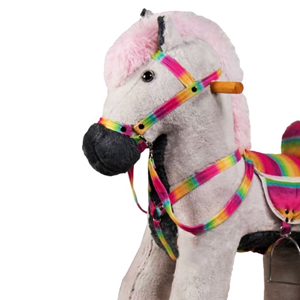 راکر اسب کودک چوبی طوسی روشن -اسباب بازی